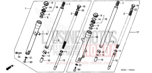 FOURCHETTE AVANT CA125W de 1998